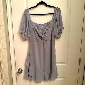 Daisy Shoppe Light Blue Puff Sleeve Mini Dress